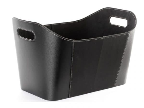 Holzkorb imitiertes Leder schwarz – Bild 1