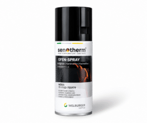 Ovnspray fra Senotherm i hvid, velegnet til grill, brændeovne og kakkelovne. Meget varmebestandig og hurtigtørrende.