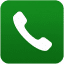 Green telephone icon with a white receiver; square icon.